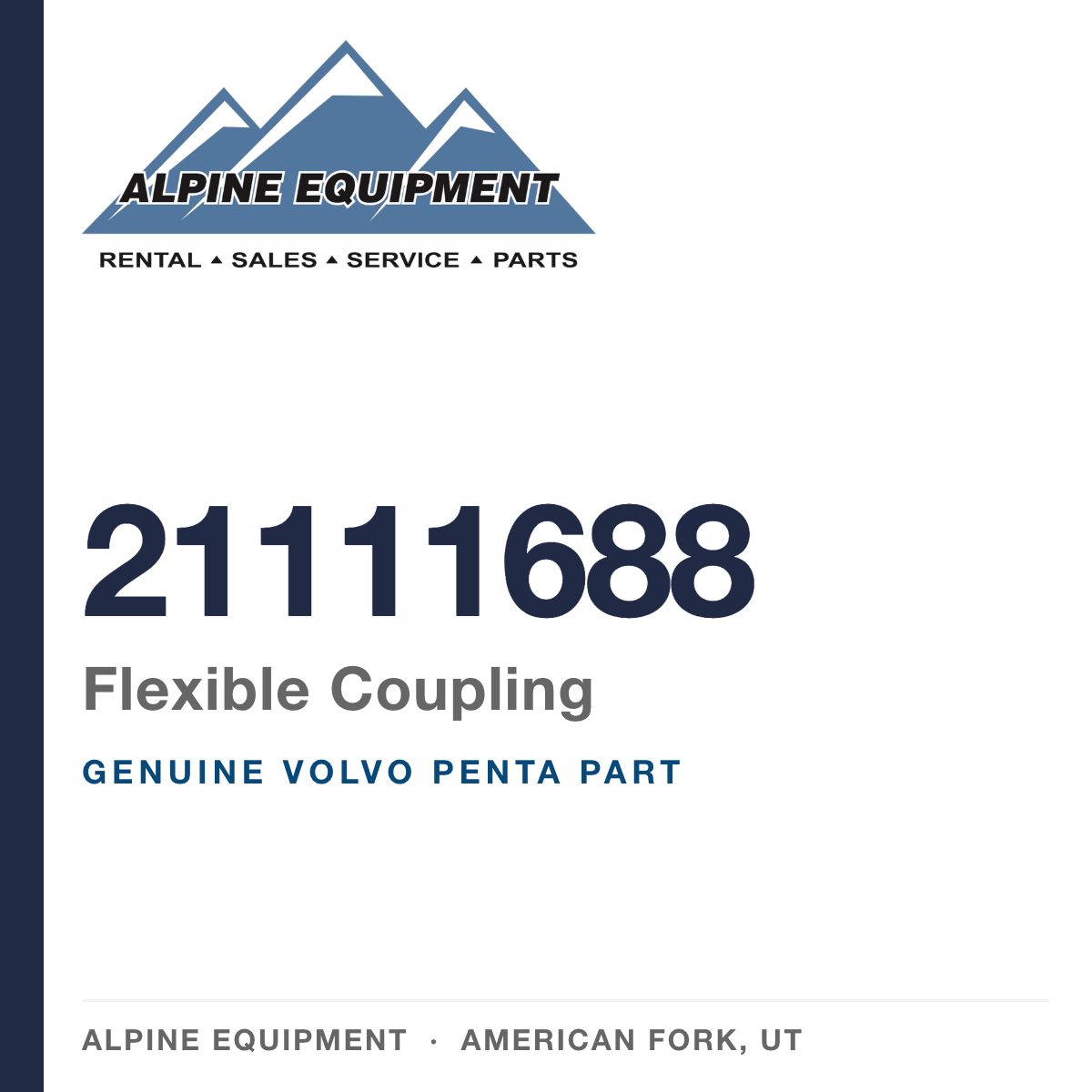 Volvo Penta 21111688 Flexible Coupling — genuine part from Alpine Equipment, American Fork UT