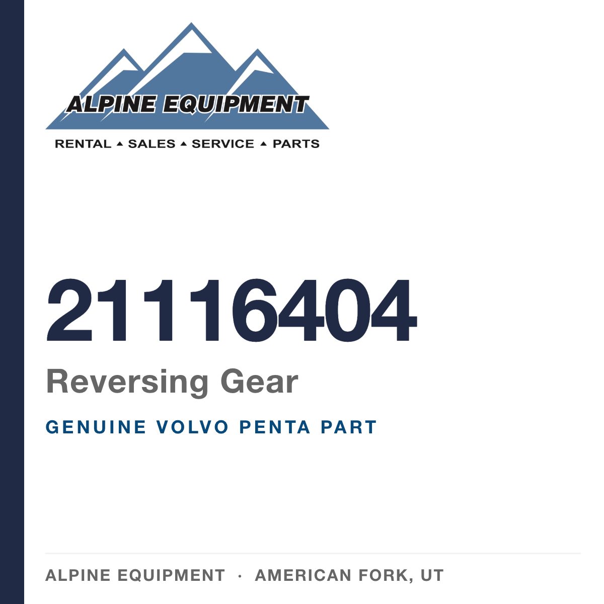 Volvo Penta 21116404 Reversing Gear — genuine part from Alpine Equipment, American Fork UT