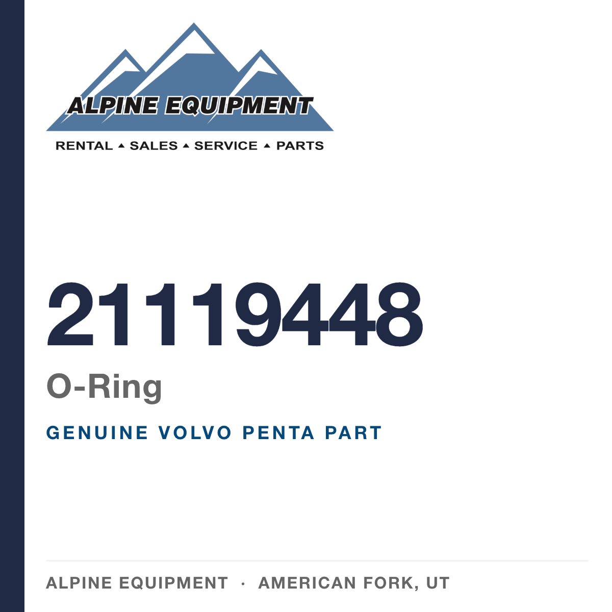 Volvo Penta 21119448 O-Ring — genuine part from Alpine Equipment, American Fork UT