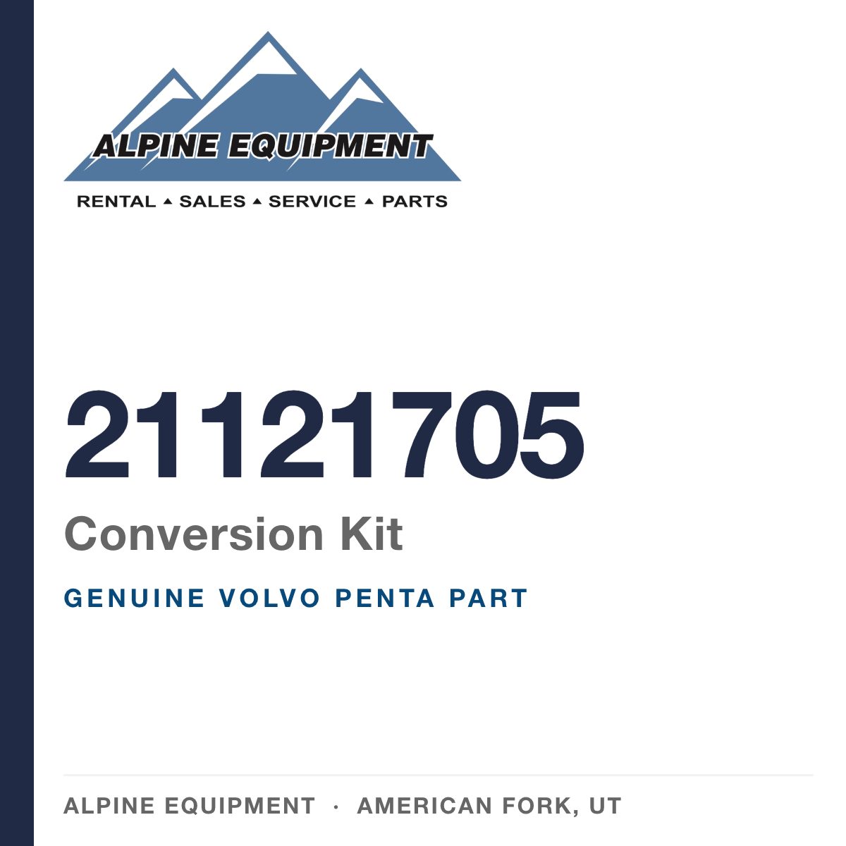 Volvo Penta 21121705 Conversion Kit — genuine part from Alpine Equipment, American Fork UT