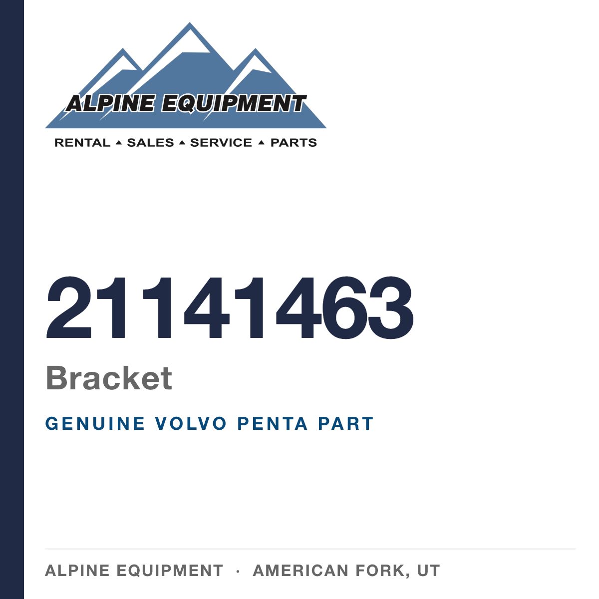 Volvo Penta 21141463 Bracket — genuine part from Alpine Equipment, American Fork UT