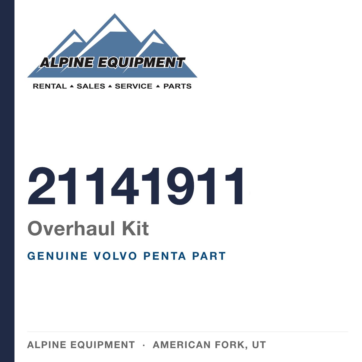 Volvo Penta 21141911 Overhaul Kit — genuine part from Alpine Equipment, American Fork UT