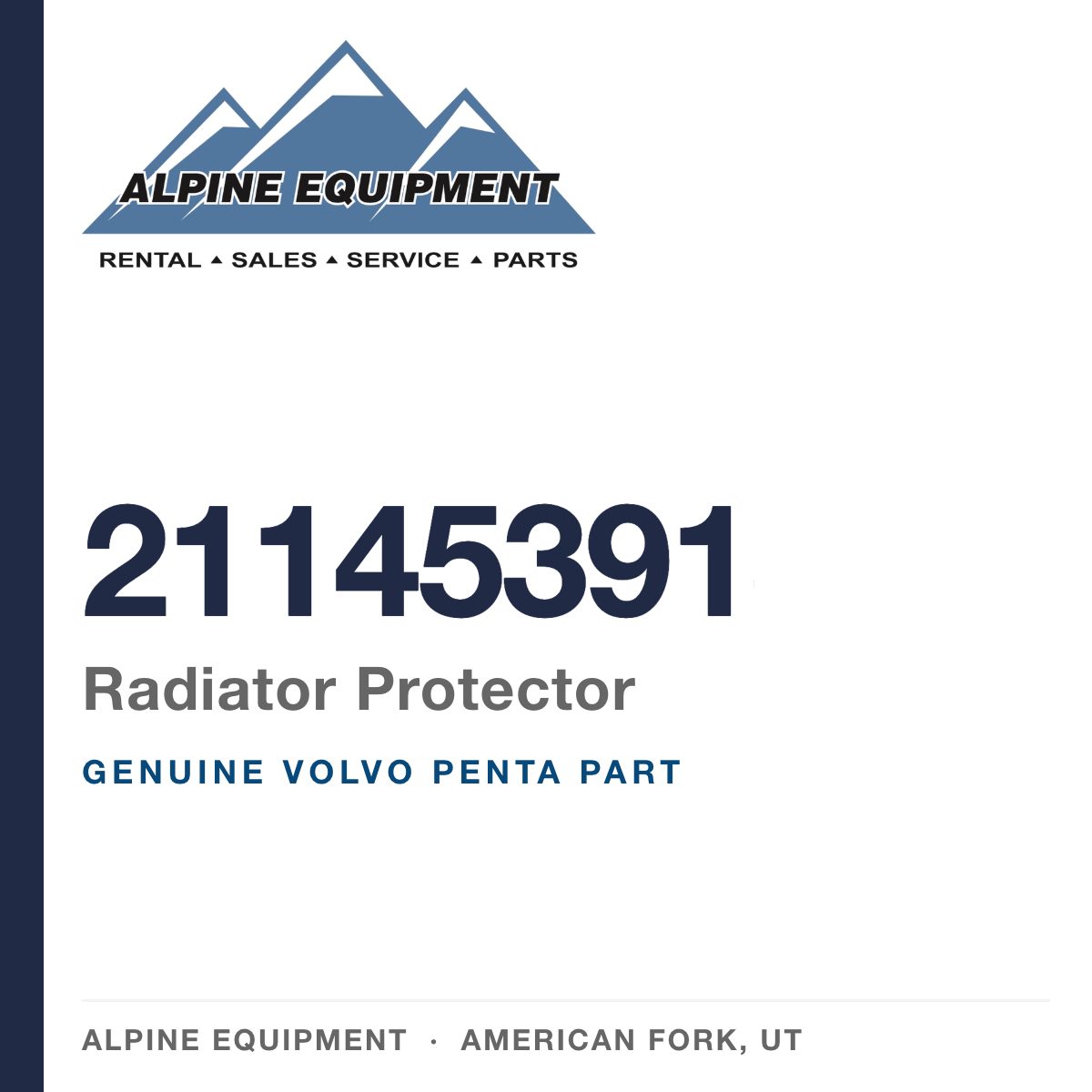 Volvo Penta 21145391 Radiator Protector — genuine part from Alpine Equipment, American Fork UT