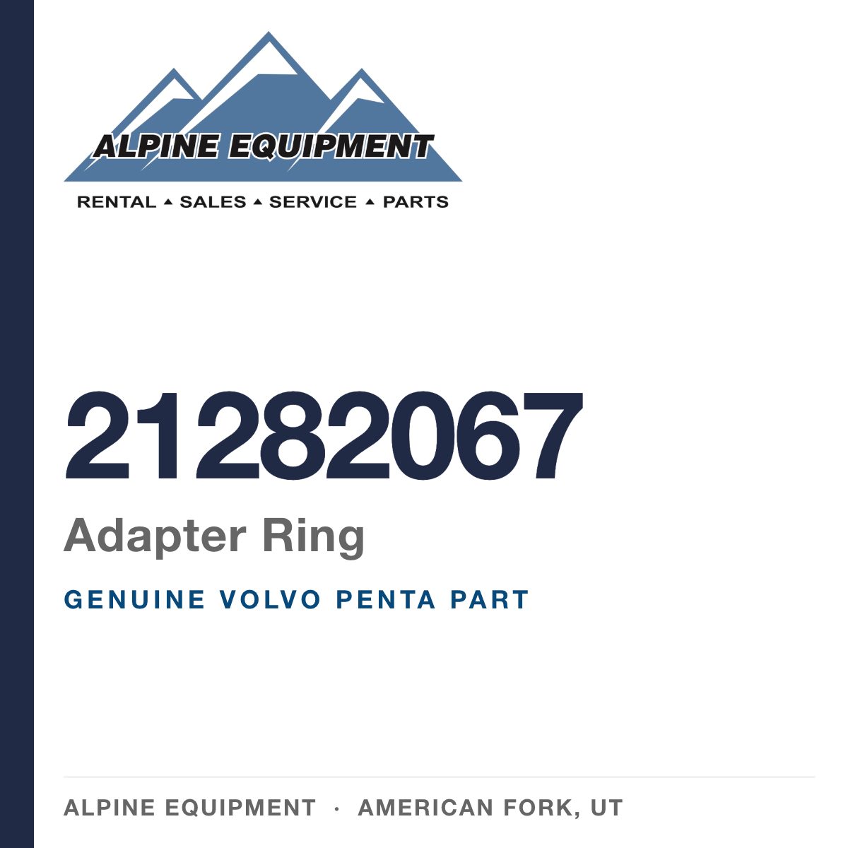 Volvo Penta 21282067 Adapter Ring — genuine part from Alpine Equipment, American Fork UT