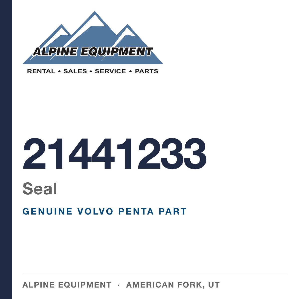 Volvo Penta 21441233 Seal — genuine part from Alpine Equipment, American Fork UT