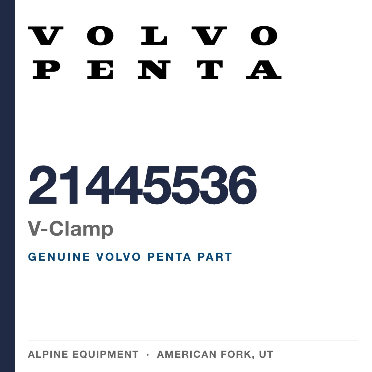 Volvo Penta 21445536 V-Clamp — genuine part from Alpine Equipment, American Fork UT