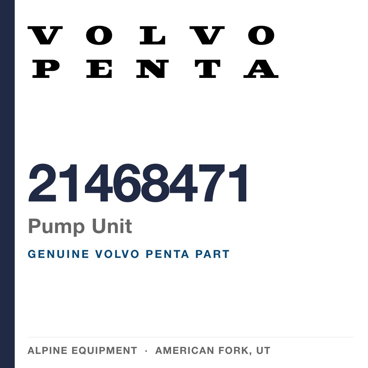 Volvo Penta 21468471 Pump Unit — genuine part from Alpine Equipment, American Fork UT