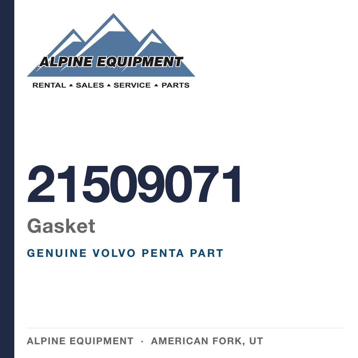 Volvo Penta 21509071 Gasket — genuine part from Alpine Equipment, American Fork UT