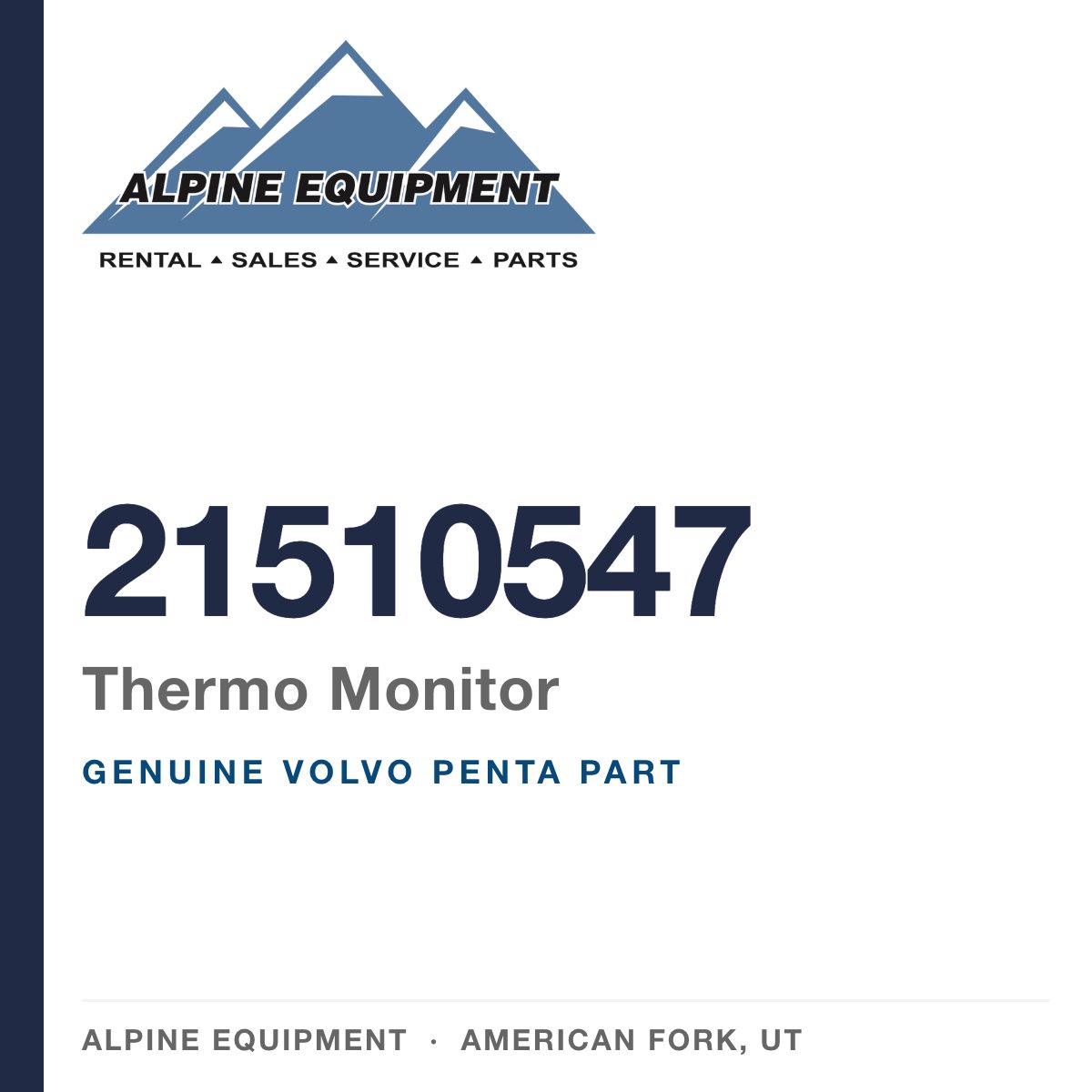 Volvo Penta 21510547 Thermo Monitor — genuine part from Alpine Equipment, American Fork UT