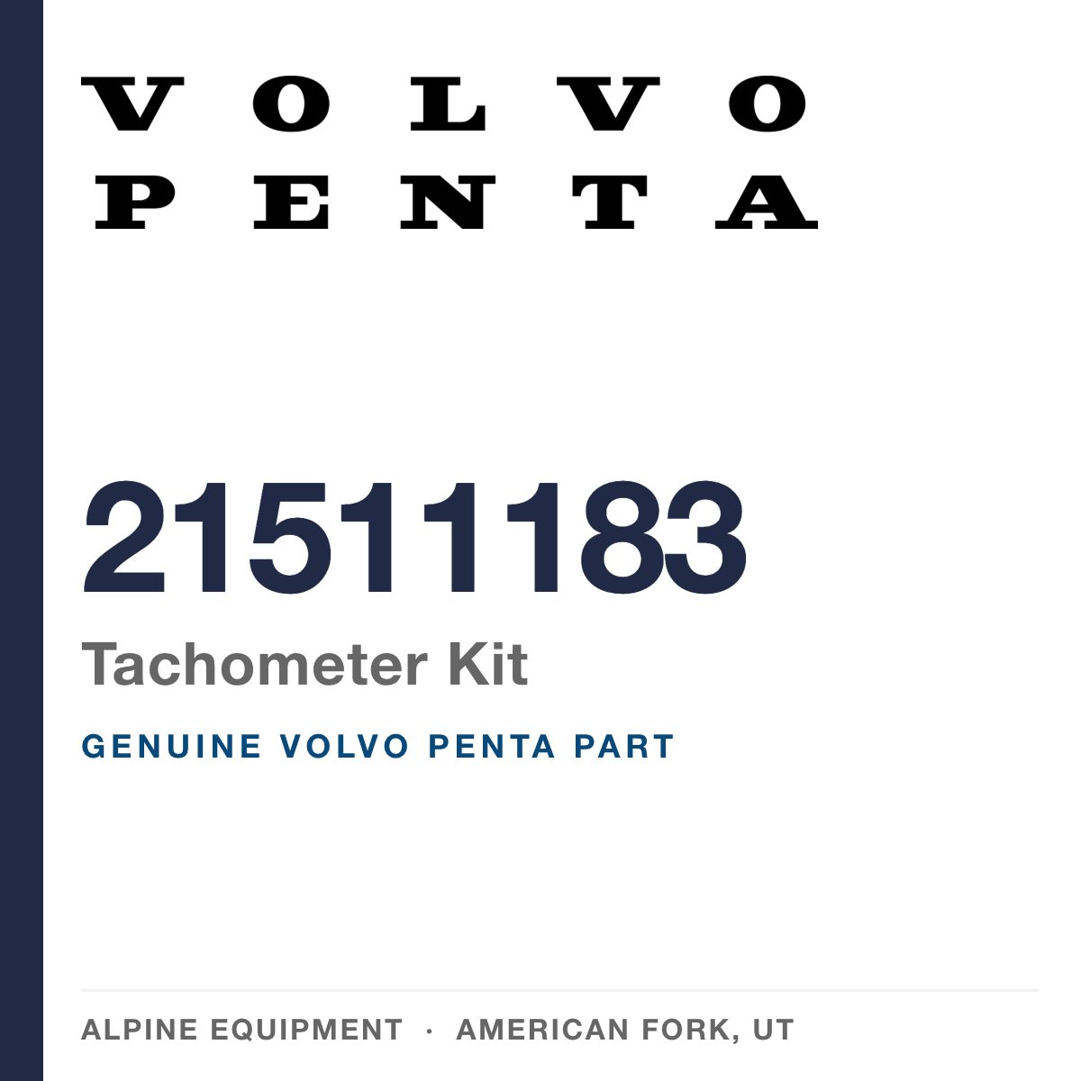 Volvo Penta 21511183 Tachometer Kit — genuine part from Alpine Equipment, American Fork UT