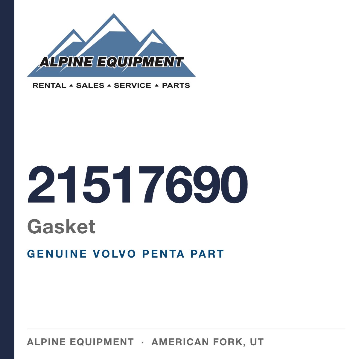 Volvo Penta 21517690 Gasket — genuine part from Alpine Equipment, American Fork UT