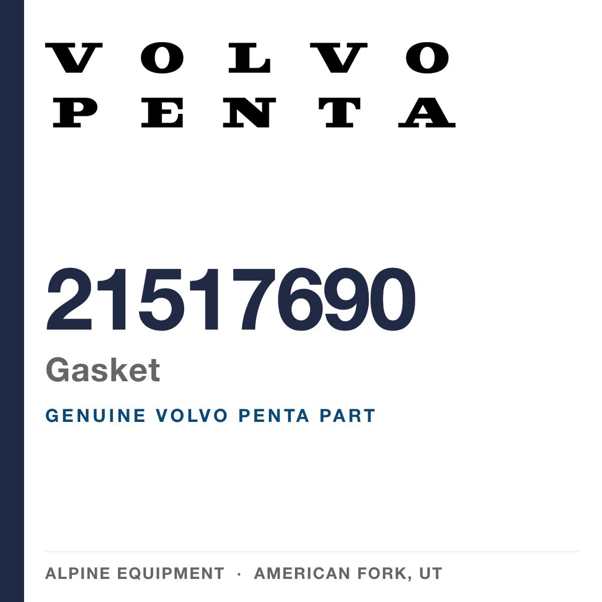 Volvo Penta 21517690 Gasket — genuine part from Alpine Equipment, American Fork UT