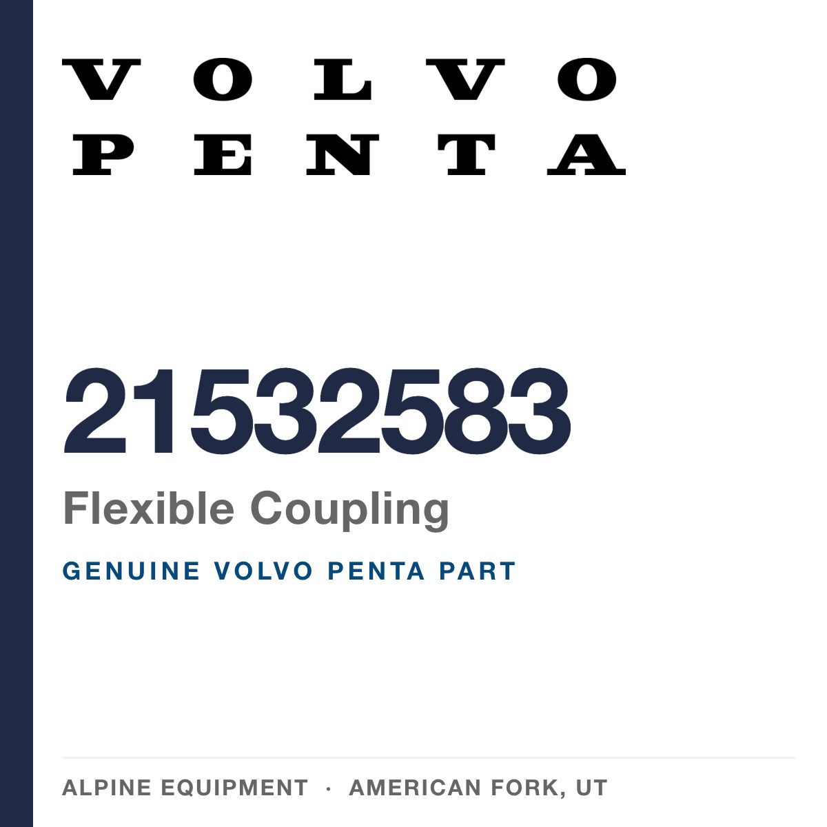 Volvo Penta 21532583 Flexible Coupling — genuine part from Alpine Equipment, American Fork UT