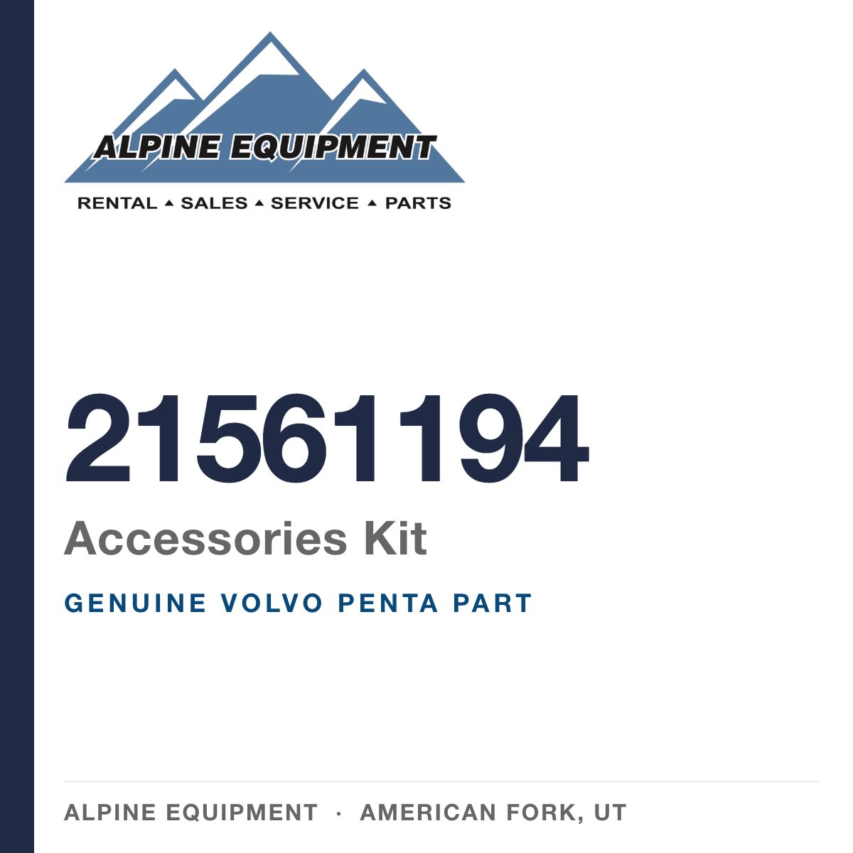 Volvo Penta 21561194 Accessories Kit — genuine part from Alpine Equipment, American Fork UT