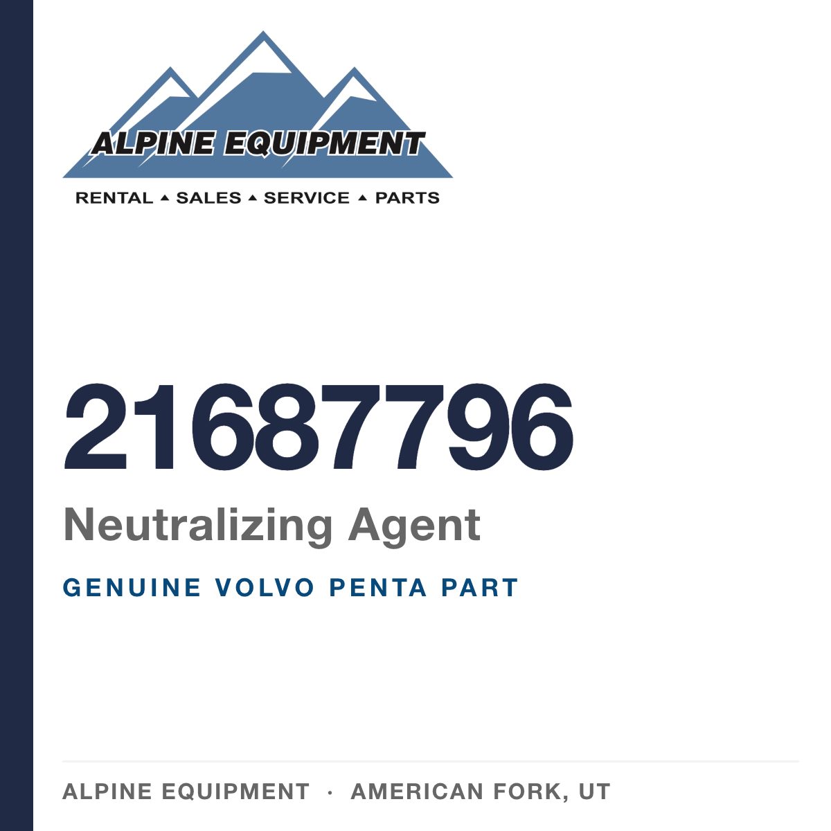Volvo Penta 21687796 Neutralizing Agent — genuine part from Alpine Equipment, American Fork UT