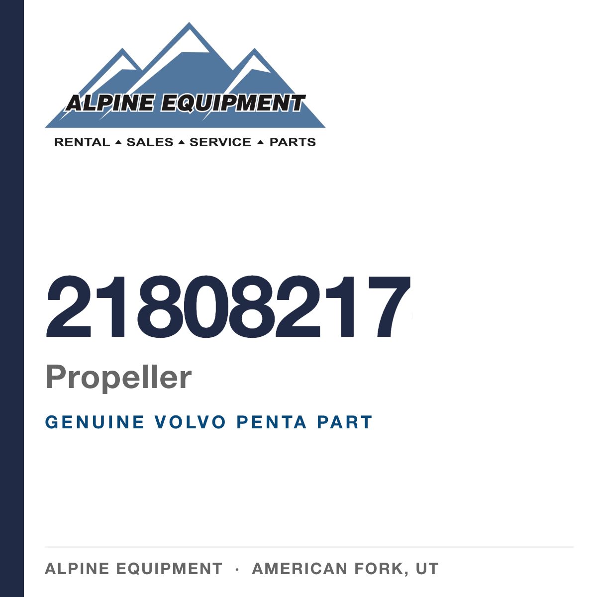 Volvo Penta 21808217 Propeller — genuine part from Alpine Equipment, American Fork UT