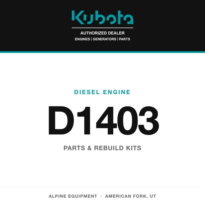 Kubota D1403 diesel engine — genuine parts from Alpine Equipment Repair
