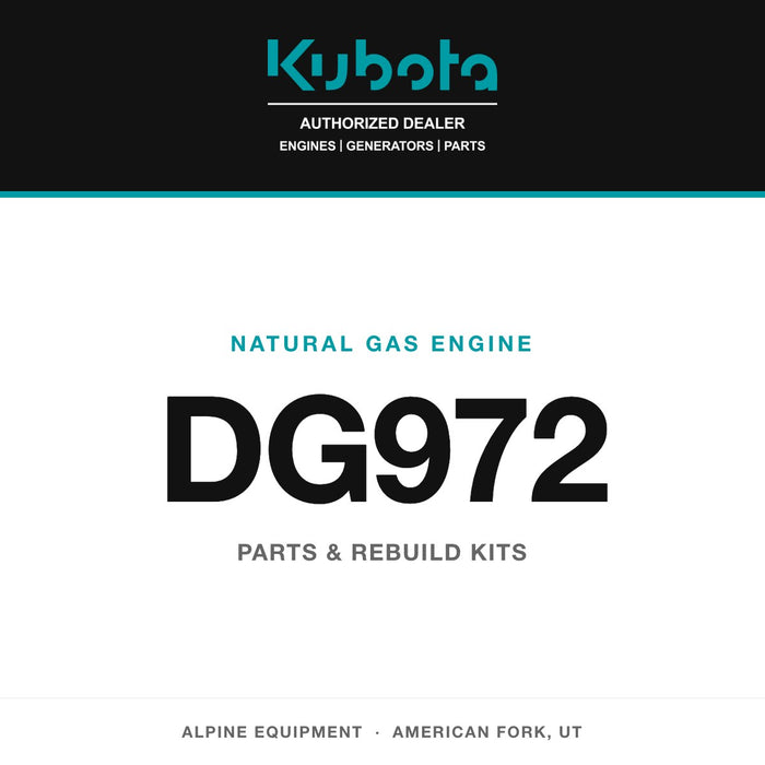 Kubota DG972 natural gas engine — genuine parts from Alpine Equipment Repair