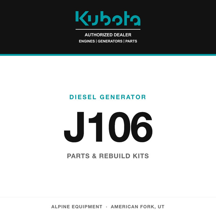 Kubota J106 diesel generator — genuine parts from Alpine Equipment Repair
