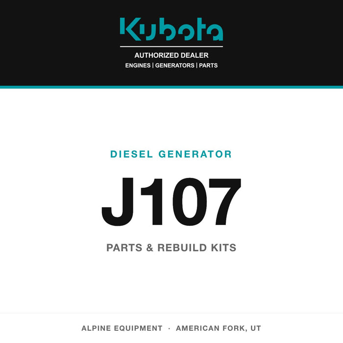 Kubota J107 diesel generator — genuine parts from Alpine Equipment Repair