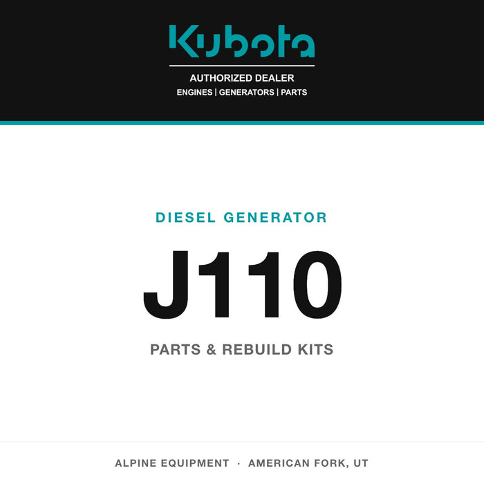 Kubota J110 diesel generator — genuine parts from Alpine Equipment Repair