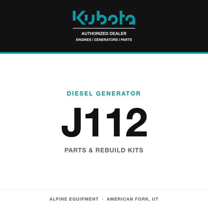 Kubota J112 diesel generator — genuine parts from Alpine Equipment Repair
