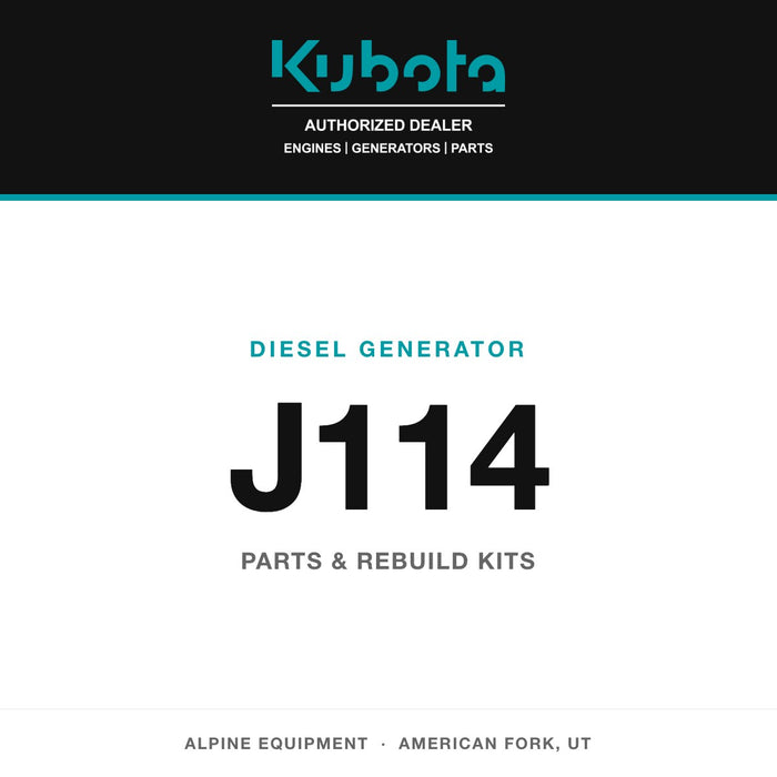 Kubota J114 diesel generator — genuine parts from Alpine Equipment Repair