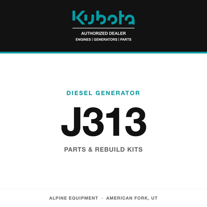 Kubota J313 diesel generator — genuine parts from Alpine Equipment Repair
