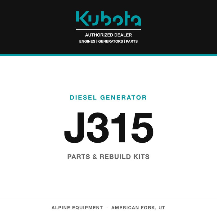 Kubota J315 diesel generator — genuine parts from Alpine Equipment Repair