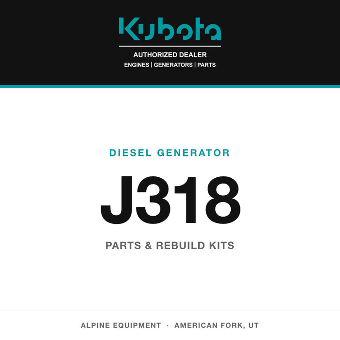 Kubota J318 diesel generator — genuine parts from Alpine Equipment Repair