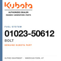 Genuine Kubota bolt, part number 01023-50612 — Alpine Equipment