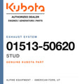 Genuine Kubota stud, part number 01513-50620 — Alpine Equipment