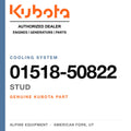 Genuine Kubota stud, part number 01518-50822 — Alpine Equipment