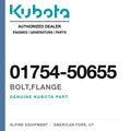 Genuine Kubota bolt,flange, part number 01754-50655 — Alpine Equipment