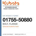 Genuine Kubota bolt, flange, part number 01755-50880 — Alpine Equipment