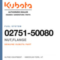 Genuine Kubota nut,flange, part number 02751-50080 — Alpine Equipment