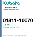 Genuine Kubota o ring, part number 04811-10070 — Alpine Equipment