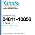 Genuine Kubota o ring, part number 04811-10850 — Alpine Equipment