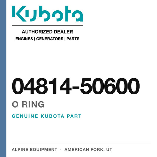 Genuine Kubota o ring, part number 04814-50600 — Alpine Equipment