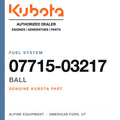 Genuine Kubota ball, part number 07715-03217 — Alpine Equipment
