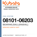 Genuine Kubota bearing,ball(radial), part number 08101-06203 — Alpine Equipment