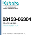 Genuine Kubota bearing,ball, part number 08153-06304 — Alpine Equipment