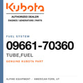Genuine Kubota tube,fuel, part number 09661-70360 — Alpine Equipment