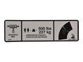 1001121803 | DECAL,MAX CAP. 500LBS/227KG