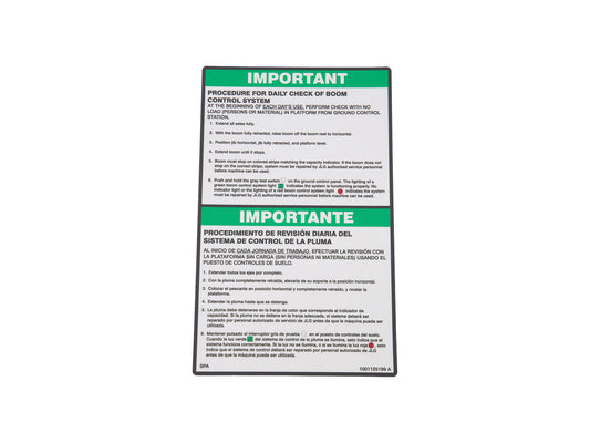 1001125199 | DECAL,BCS DAILY CHK (ENG,SPA)