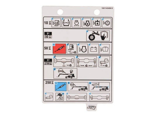 1001145498 | DECAL,MAINTENANCE CHART