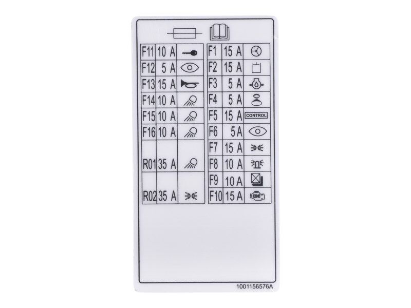 1001156576 | DECAL,FUSE COVER