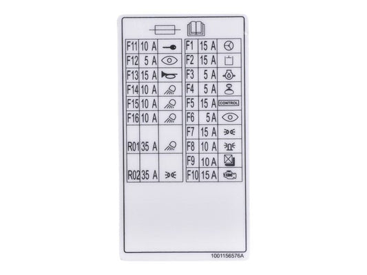 1001156576 | DECAL,FUSE COVER