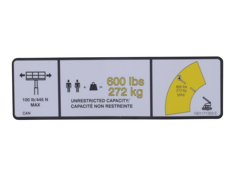 1001171353 | DECAL,WARNING MAX CAP. (FRE)