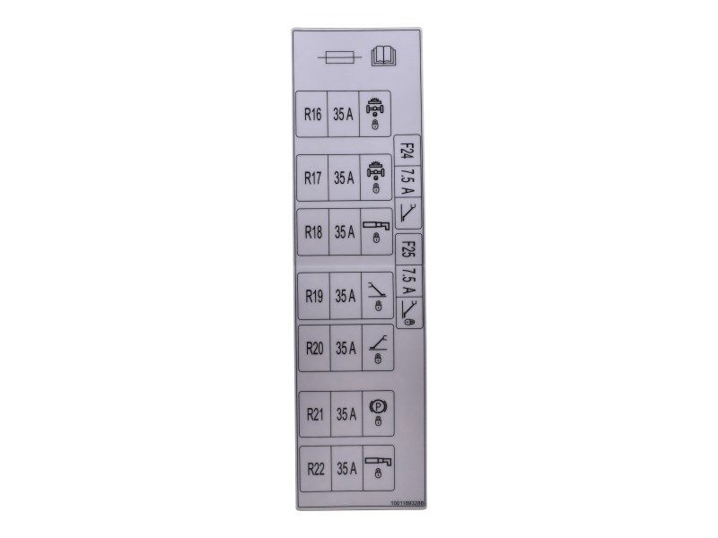 1001189328 | DECAL,FUSE PANEL,LOGIC HARNESS